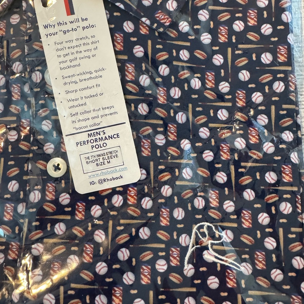 Rhoback Men's Short Sleeve Performance Polo “ The Seventh Inning”